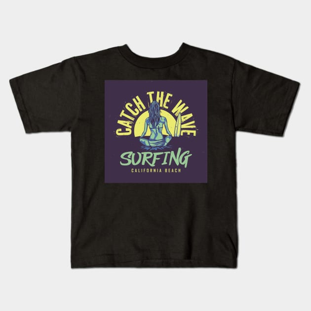 Catch the wave Kids T-Shirt by NorthernAncients